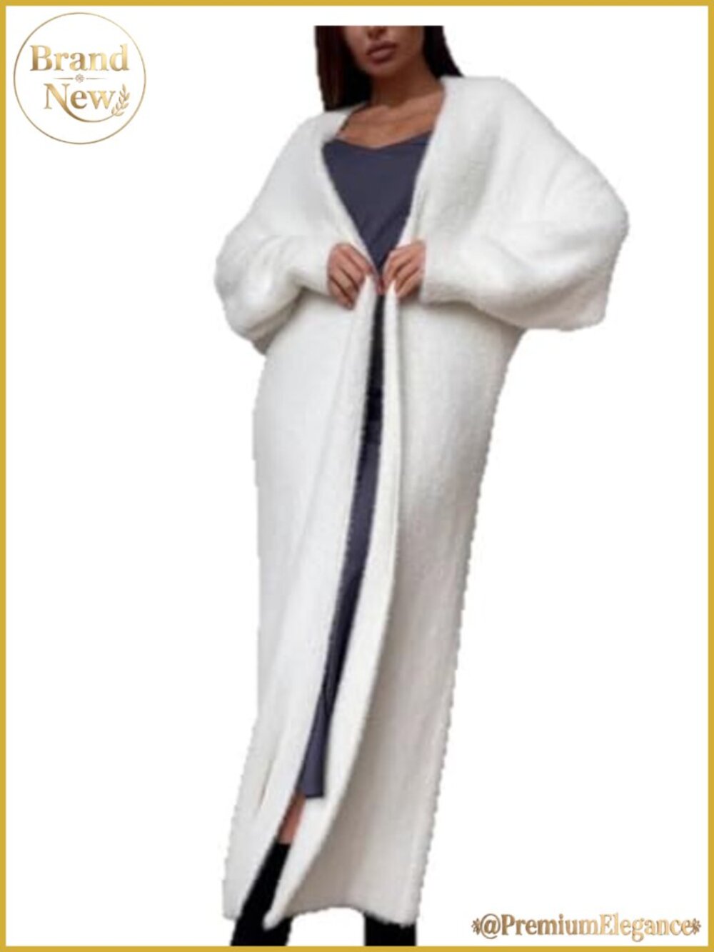 Fuzzy Long Open Front Cardigan Lightweight Furry Sweater
